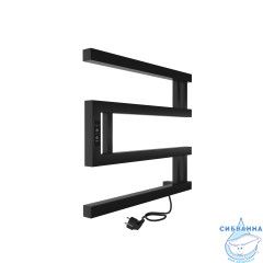 Полотенцесушитель электрический Indigo Muza (с таймером) 50х40 черный муар (с возможностью скрытого подключения, подключение R)