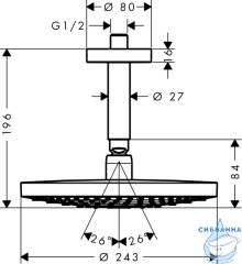 Верхний душ Hansgrohe Raindance Select S 26467400