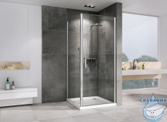 Душевое ограждение ABBER Sonnenstrand 100x100 профиль хром, стекло прозрачное AG04100-S100 (без поддона)