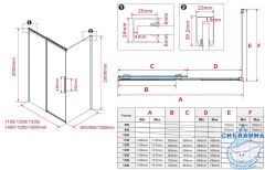 Душевое ограждение Vincea Stella 160x100 профиль черный, стекло прозрачное VSR-1ST1016CLB