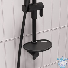 Мыльница на стойку для душа, черная матовая, Agua, IDDIS, AGUPM0i17