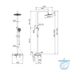 Душевая система Iddis Shelfy 260 1 режим SHESB3Bi06  (хром)