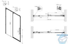 Дверь в нишу Vincea Ultima 140 профиль хром, стекло прозрачное VDS-7UL140CL