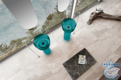 Раковина напольная 45 см ABBER Kristall AT2702Aquamarin-H