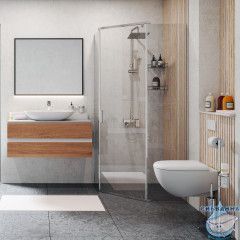 Душевое ограждение Wasserkraft Leine 100x100 35P38 профиль хром, стекло прозрачный (без поддона)