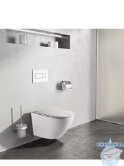 Инсталляция AlcaPlast Sadromodul с кнопкой смыва (хром глянцевый) в комплекте с унитазом Azario Grado c сиденьем Soft close (микролифт)