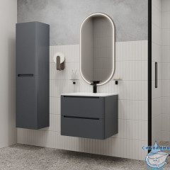 Тумба с умывальником, подвесная, 60 см, темно-серый, Edifice, IDDIS, EDI60D0i95K  подходит умыв. 0106000i28