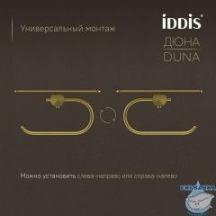 Бумагодержатель с полкой, нержавеющая сталь, Дюна (Duna), золото матовое, IDDIS, DUNMGC0i43