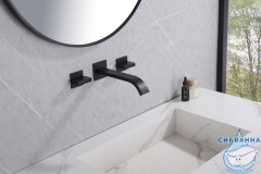 Смеситель для раковины встраиваемый ABBER Wasser Kreis AF8612B (черный матовый)