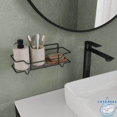 Полка одноярусная прямая, проволока стальная, чёрный матовый, Grid, Milardo, GRICS1BM44