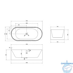 Ванна из искусственного камня ABBER Stein 170x75 AS9653