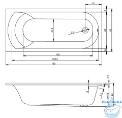Акриловая ванна Riho Miami 180x80 с каркасом