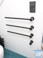 Полотенцесушитель электрический  Wonzon&Woghand Hamburg 47х57 WW-AL313-MB (с возможностью скрытого подключения, подключение универсальное) (черный матовый)