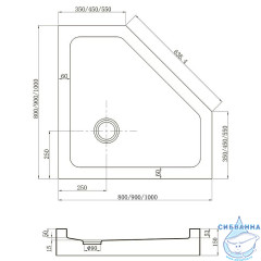 Акриловый поддон Veconi 80x80 TZ53-80-C5