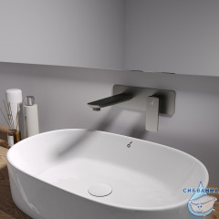 Встраиваемый смеситель для раковины Oliveeka D-Line OL-869003-BGM (оружейная сталь)