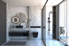 Инсталляция ABBER с кнопкой смыва AC0120MB в комплекте с безободковым унитазом ABBER Bequem AC1100MB c сиденьем Soft close (микролифт)