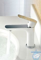 Смеситель для раковины Gappo G1048 (без донного клапана) (хром/белый)