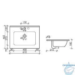 Раковина встраиваемая 61 см Ceramicanova Element CN7001