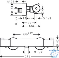 Смеситель для душа термостатический Hansgrohe Ecostat 13211000