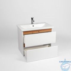Тумба Viant Мальта 60П с раковиной Como 60 белый/дуб вотан
