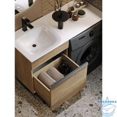 Тумба подвесная Aqwella Terra 54 дуб балтийский с раковиной Forma 115 L