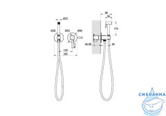 Встраиваемый смеситель с гигиеническим душем Aquatek Европа AQ1319CR (хром )