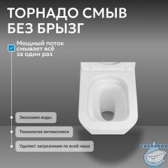 Унитаз ABBER Rechteck AC1210T компакт белый, безободковый, смыв торнадо