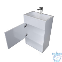 Тумба подвесная 1Marka July 50П  с раковиной July  50 белый глянец