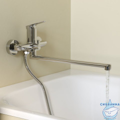 Смеситель для ванны с длинным изливом, глянцевый хром, Zodiac X, IDDIS, ZDXSBL2i10WA