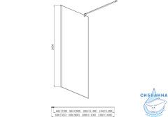 Walk in Aquatek 110х200 AQ WIW 11020BL профиль черный, стекло прозрачное 