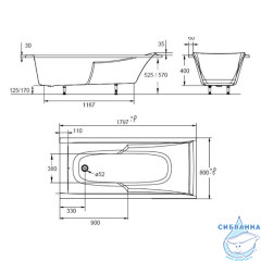 Ванна акриловая Jacob Delafon Corvette 3 180х80 E60900-00