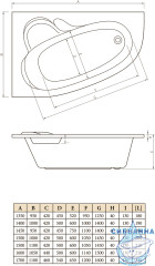 Ванна акриловая C-BATH Atlant 140x100 L