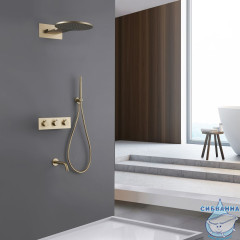 Душевая система ABBER Wasser Kreis 300 1 режим AF8150G (золото матовое)