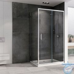 Душевое ограждение ABBER Schwarzer Diamant 140x60 AG301405-S605 профиль хром, стекло прозрачное (без поддона)