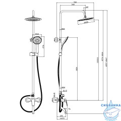 Душевая система Rossinka 230 1 режим RS45-46 (хром)