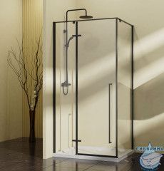 Душевое ограждение Vincea Slim-N 90x90 профиль черный, стекло прозрачное VSR-5SN9090CLB