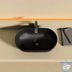  Раковина на столешницу 50 см Ceramicanova Twist CN12001MB (черный матовый)