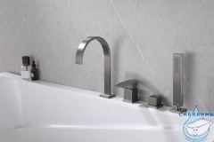 Смеситель для для ванны на борт Abber Wasserfall AF8613NG (никель)