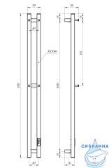 Полотенцесушитель электрический Санприз Дуэт 11х120  (черный матовый) (подключение универсальное)