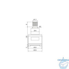 Дивертор для смесителя, пластик, керамика, h=40 мм, D=22 мм, поворотный, IDDIS, 997PC140SM