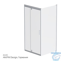 Душевое ограждение AM.PM Gem W90G-404-090MT 90x90 профиль хром, стекло прозрачное (без поддона)