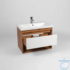 Тумба Viant Бостон 50П с раковиной Como 50 дуб вотан/белый