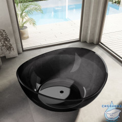 Ванна из полиэфирной смолы ABBER Kristall 150х150 AT9705Onyx черная