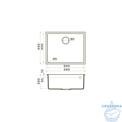 Кухонная мойка Omoikir Bosen 54-U-GR 4993539 серый