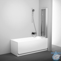 Шторка для ванны Ravak VS3 100 профиль белый, стекло прозрачное