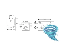 Унитаз подвесной безободковый, смыв торнадо Charus Estella Tornado CR.522.WT3.01 с сиденьем Soft Close (микролифт)
