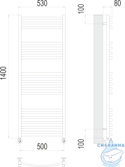 Полотенцесушитель водяной Terminus Палермо П18 50х140 (нижнее подключение)