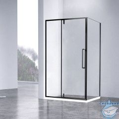 Душевое ограждение Vincea Slim-N 100x90 профиль черный, стекло прозрачное VSR-4SNP9010CLB