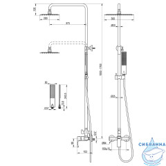 Душевая система Lemark Ursus 300 1 режим LM7260BG (брашированное золото)