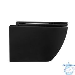 Унитаз подвесной безободковый Abber Bequem AC1103MB с сиденьем Soft Close (микролифт) (черный матовый)